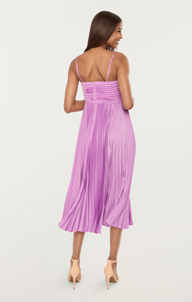 lilac pleated midi dress Likely Women's Asra Dress