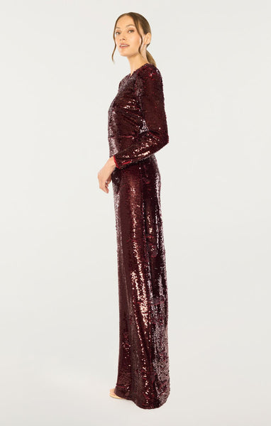 merlot long sleeve dress KissProm