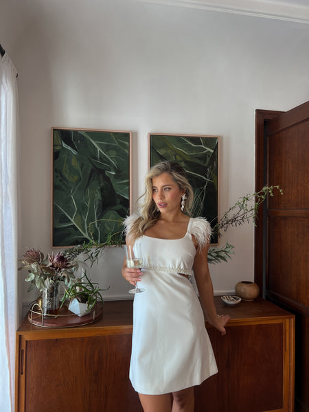 LIKELY Mini Taliah Dress in White
