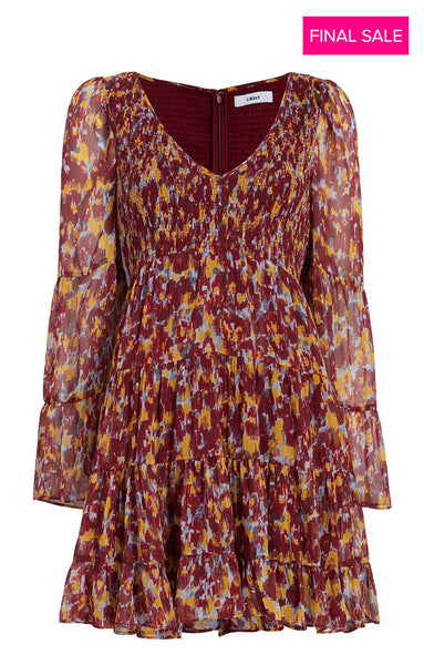 【新品タグ付】LIKELY ライクリー Dress ストライプミニワンピース ジャケットライクレイヤードミニワンピース[品番：MKSW0062385
