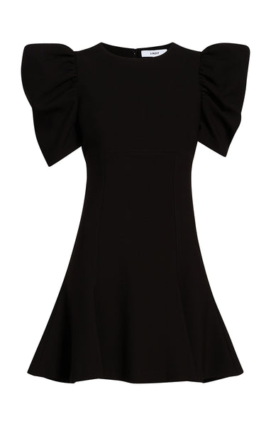aliah puff chiffon wrap dress in black Alia Dress 8 / Black