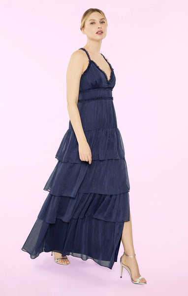 athena maxi dress navy arkitaip