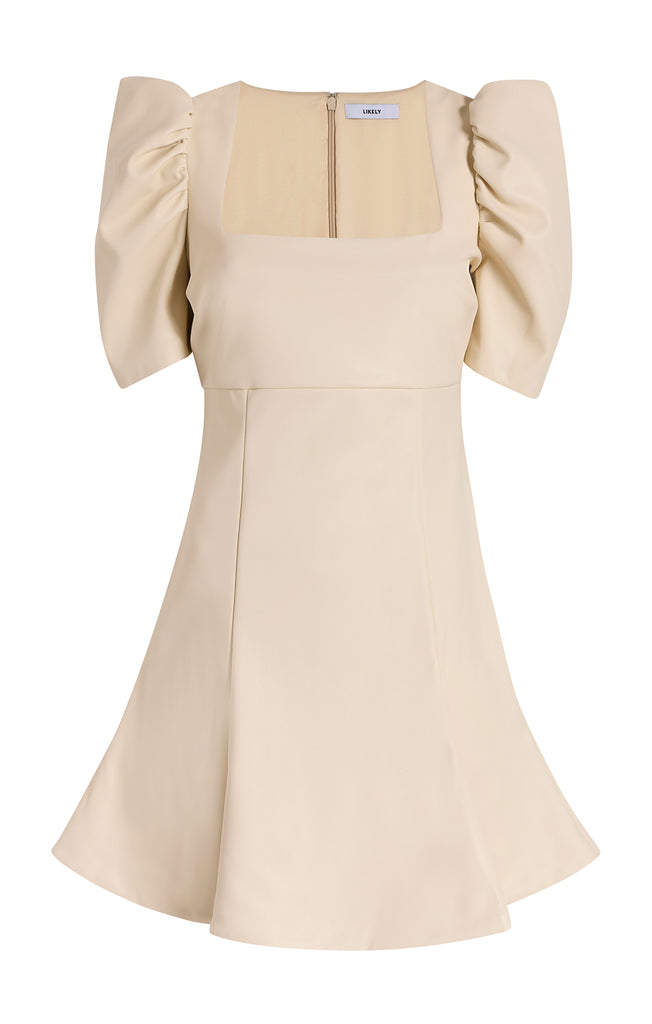 Optional title display Faux Leather Scooped Alia Dres