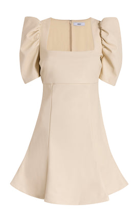 Faux Leather Scooped Alia Dres