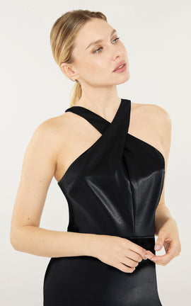 Faux Leather Carolyn Dress