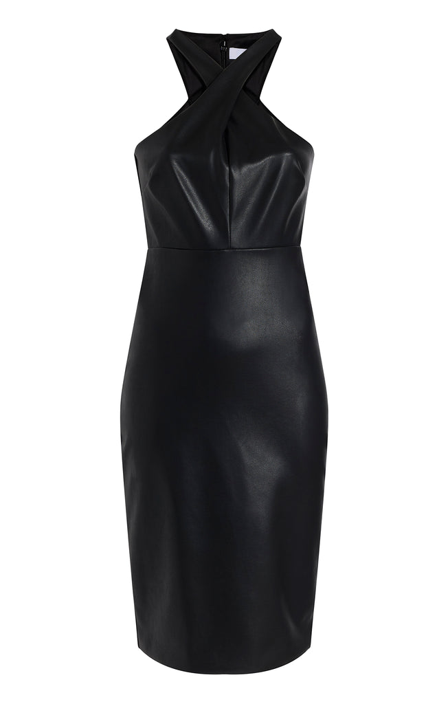 Optional title display Faux Leather Carolyn Dress