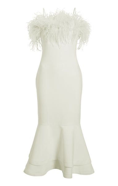 Likely Women's Feather Midi Aurora Dress - White