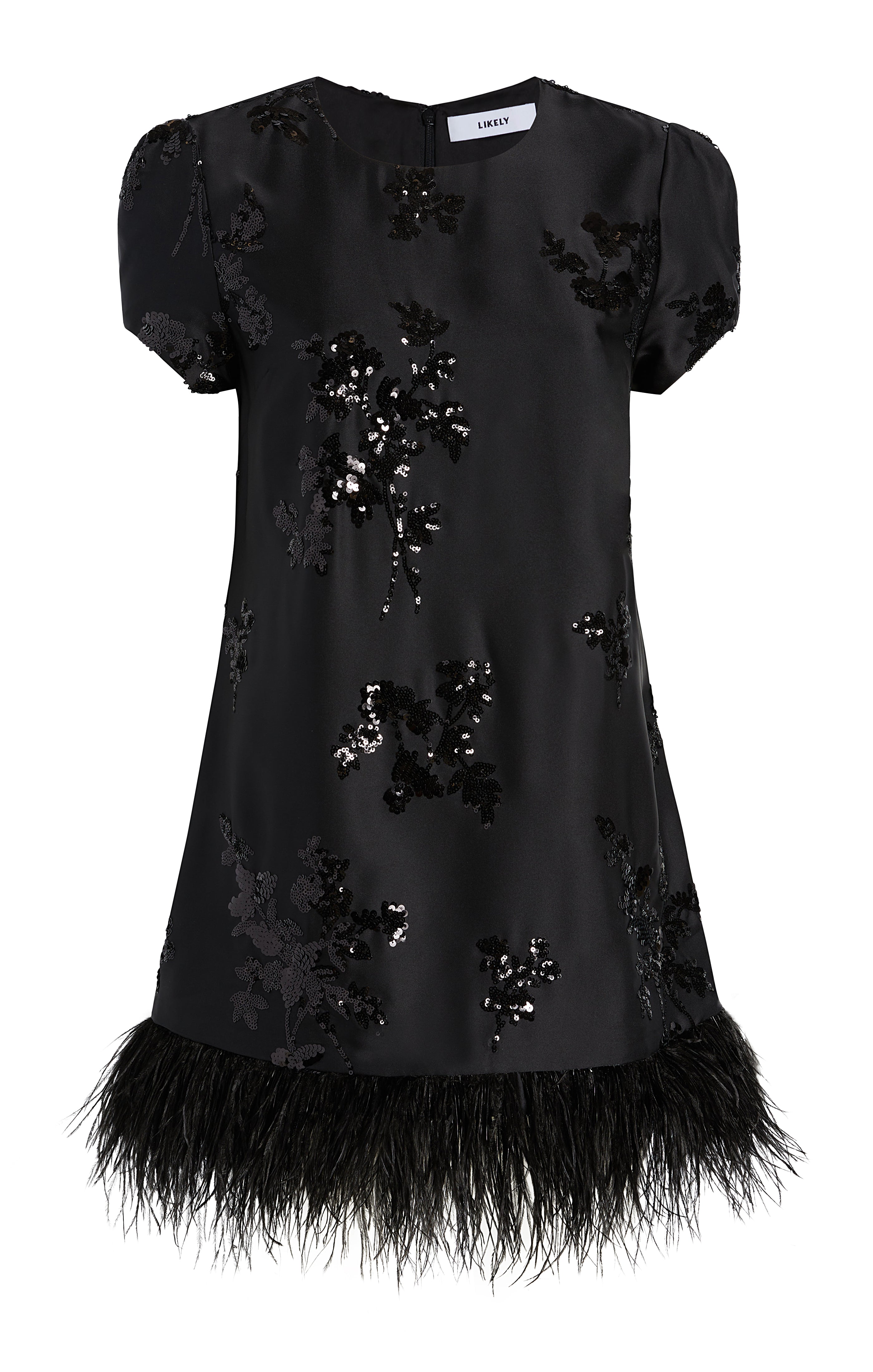 black sequin flower dress MissJophiel Sleeveless V Neck Colorful Sequin Floral Black Dress Black / Tea Length / US10