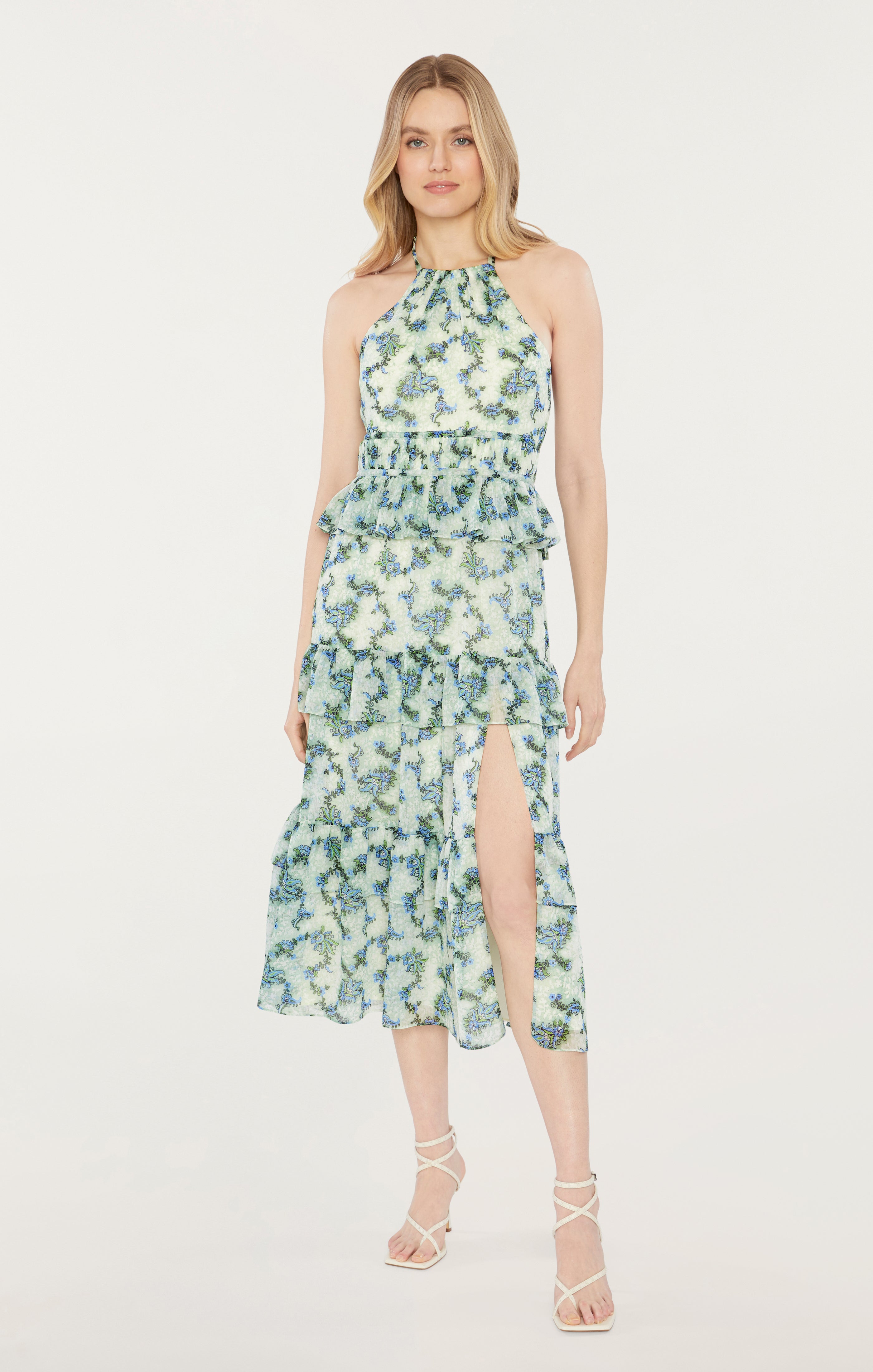 LIKELY Dyana Midi Dress - Green & Ivory LIKELY Dyana Midi Dress - Green & Ivory