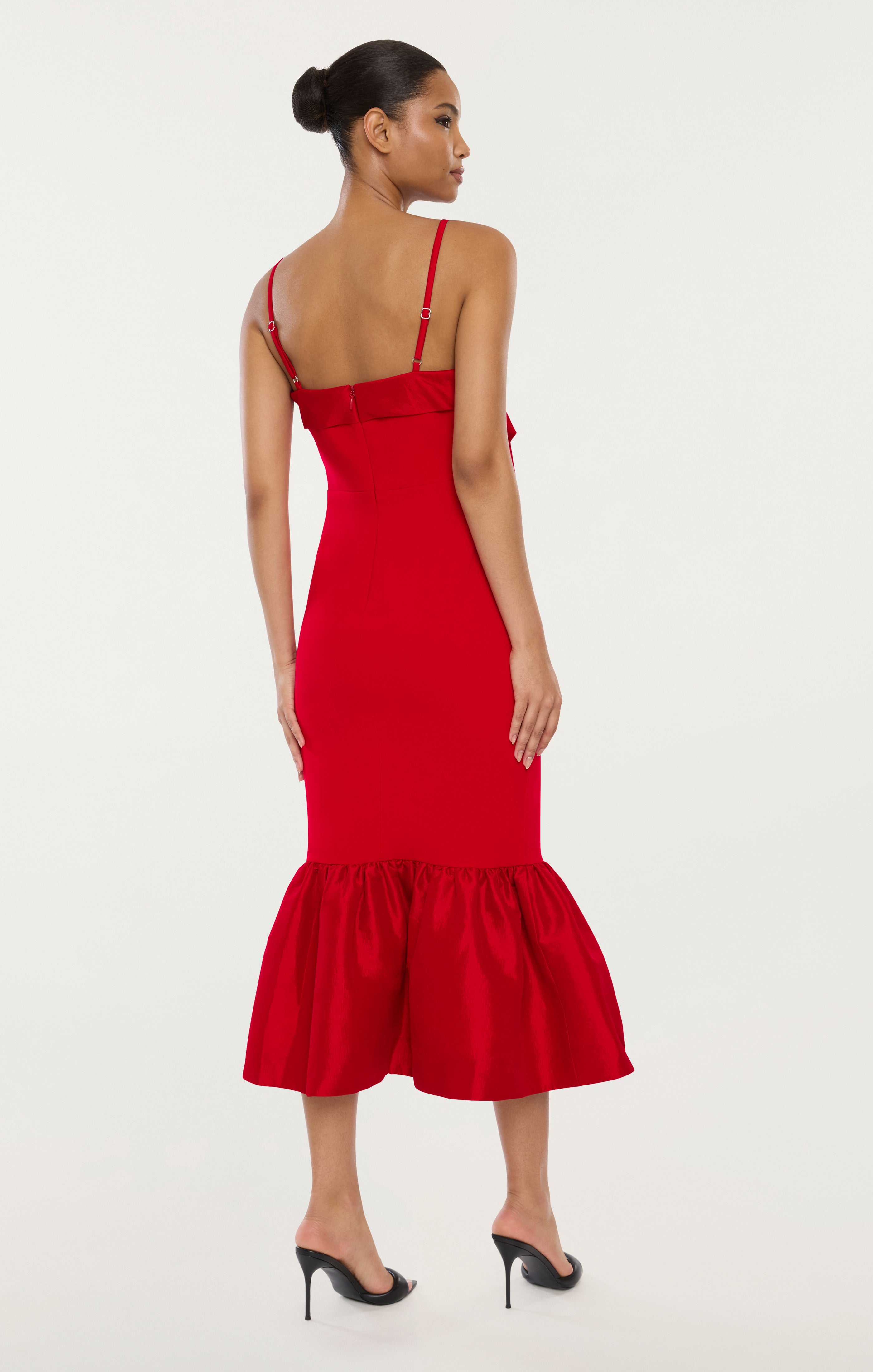 lipsy red ruffle dress Womens Lipsy Red Ruffle V Neck Strappy Maxi Dress With Split