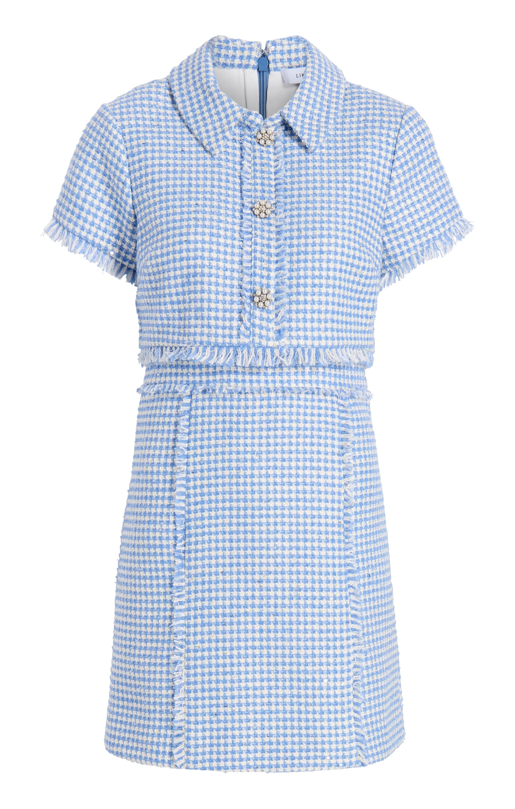 LIKELY Women's Daisy Gingham Tweed Minidress - Blue Multi - Size 6 LIKELY Women's Daisy Gingham Tweed Minidress - Blue Multi - Size 6