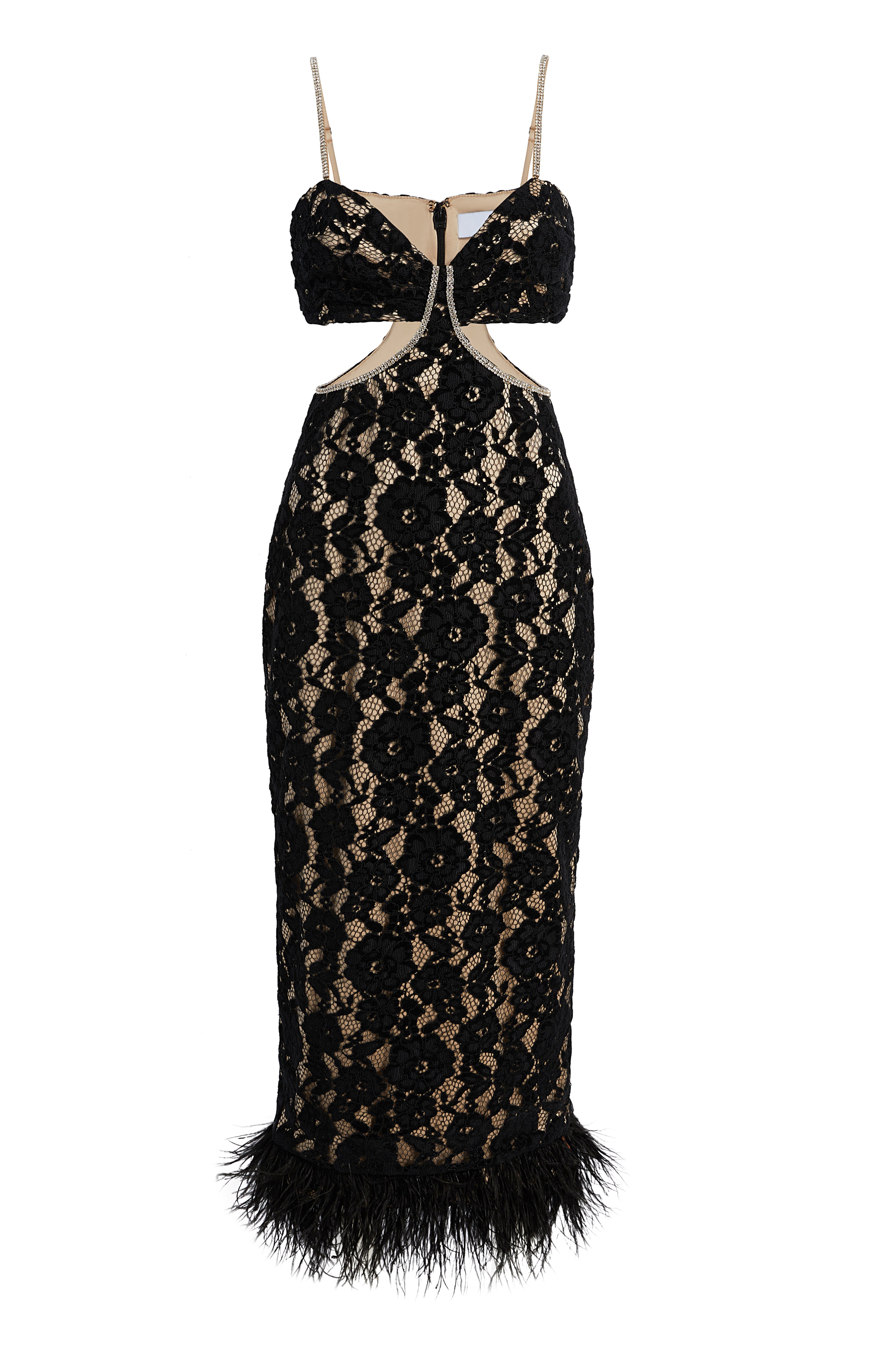 Likely Women's Sarah Lace & Feather Midi-Dress - Black - Size 10 Likely Women's Sarah Lace & Feather Midi-Dress - Black - Size 10