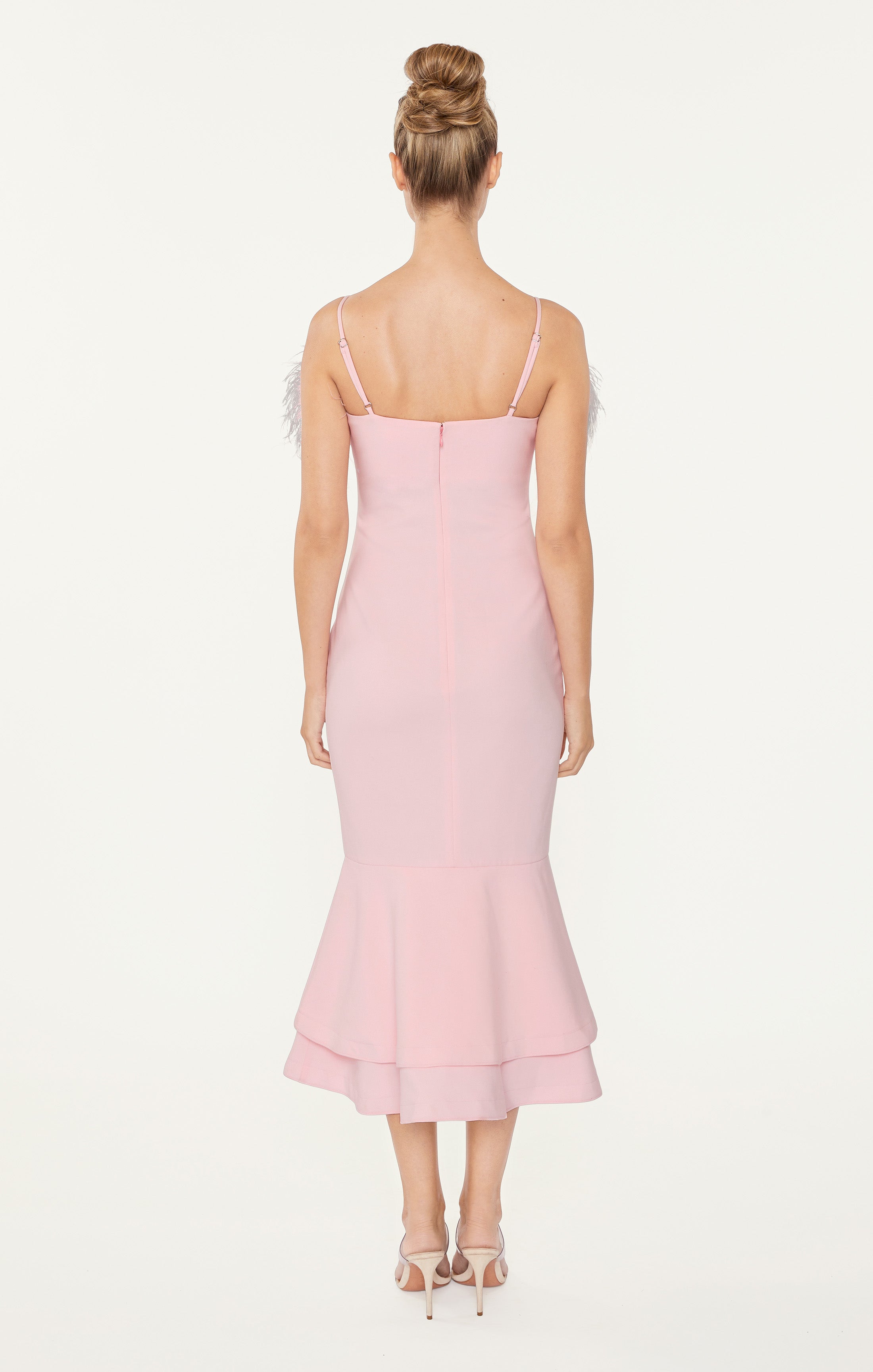Feather Midi Aurora Dress 00 / Rose Shadow Feather Midi Aurora Dress 00 / Rose Shadow