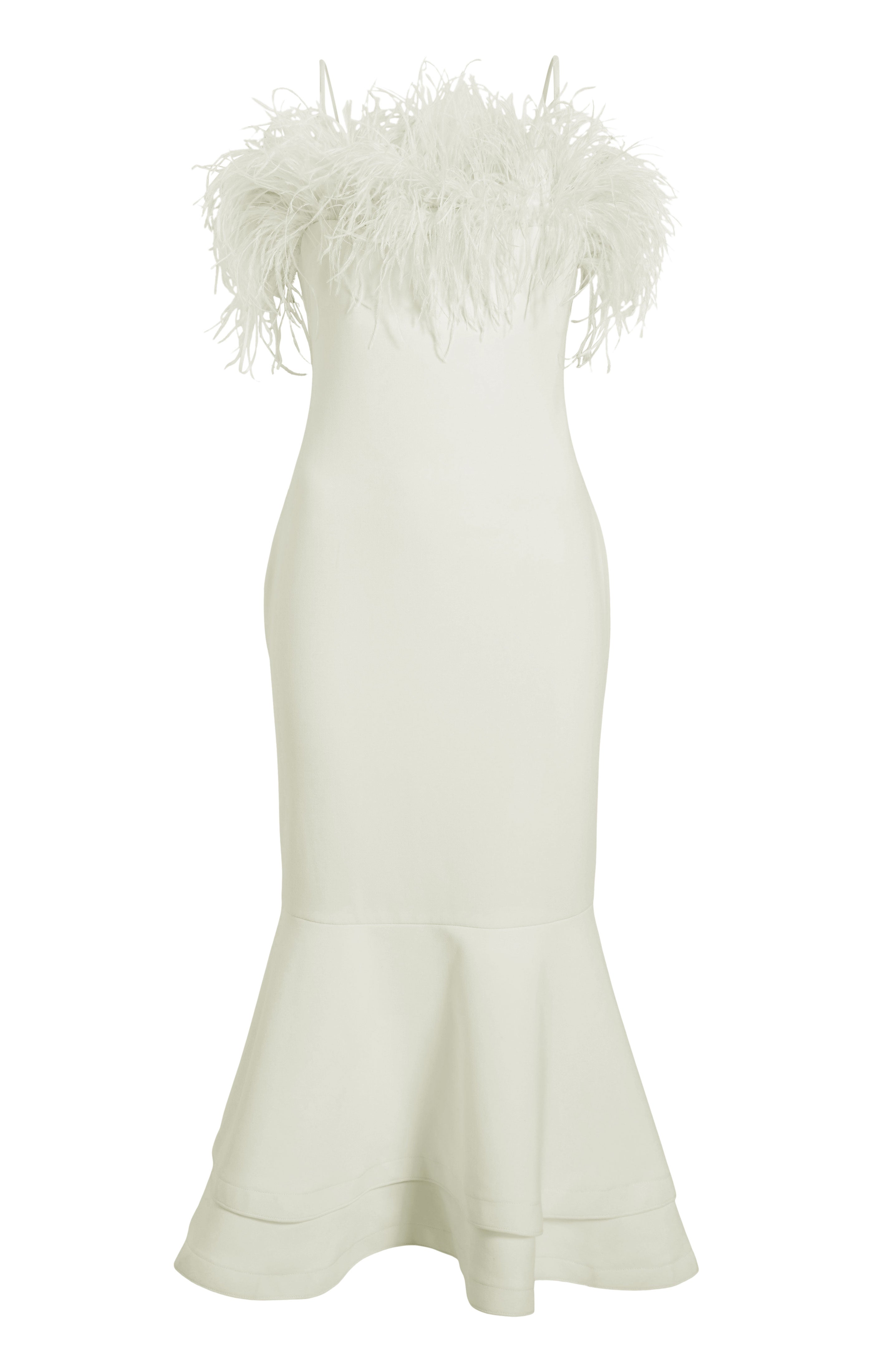 Likely Women's Feather Midi Aurora Dress - White - Size 8