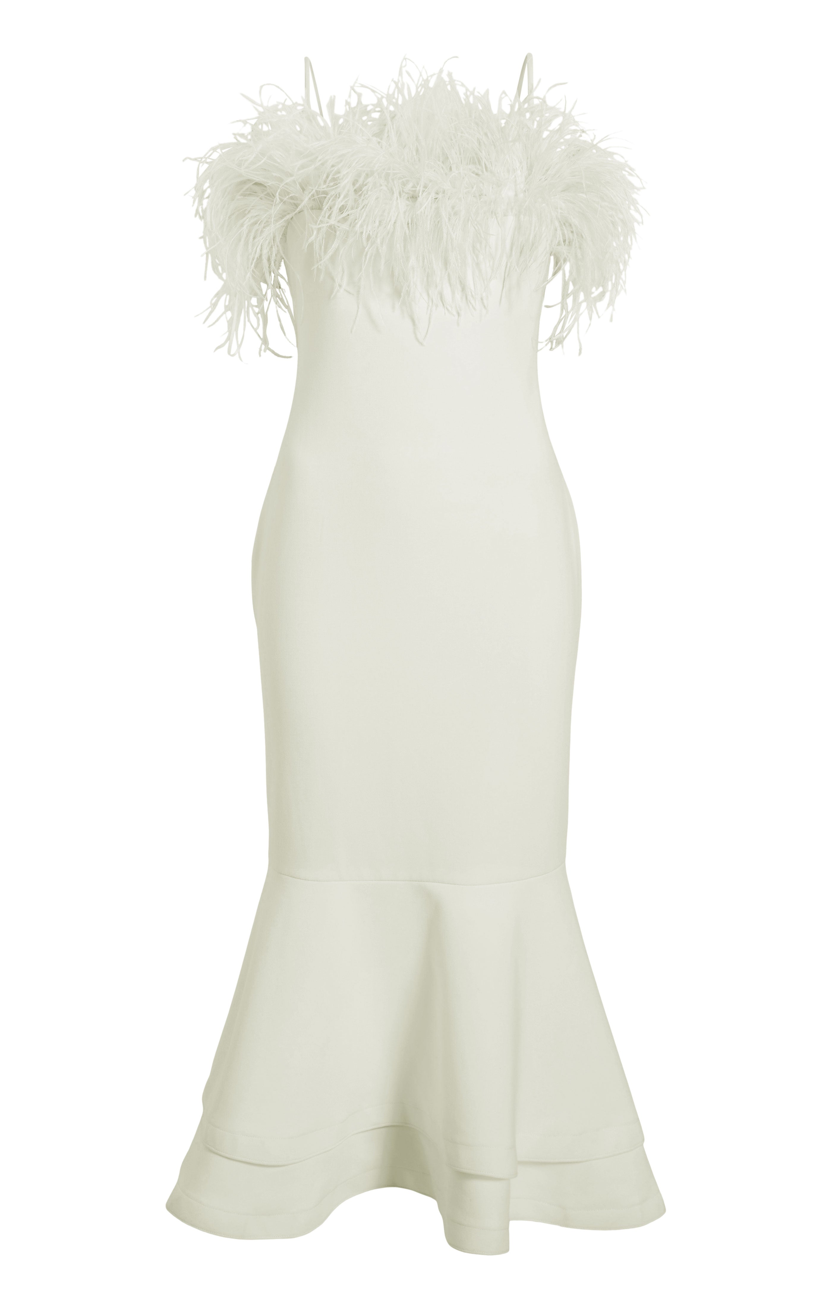 Likely Women's Aurora Feather Trim Midi Gown - White - Size 2 Likely Women's Aurora Feather Trim Midi Gown - White - Size 2