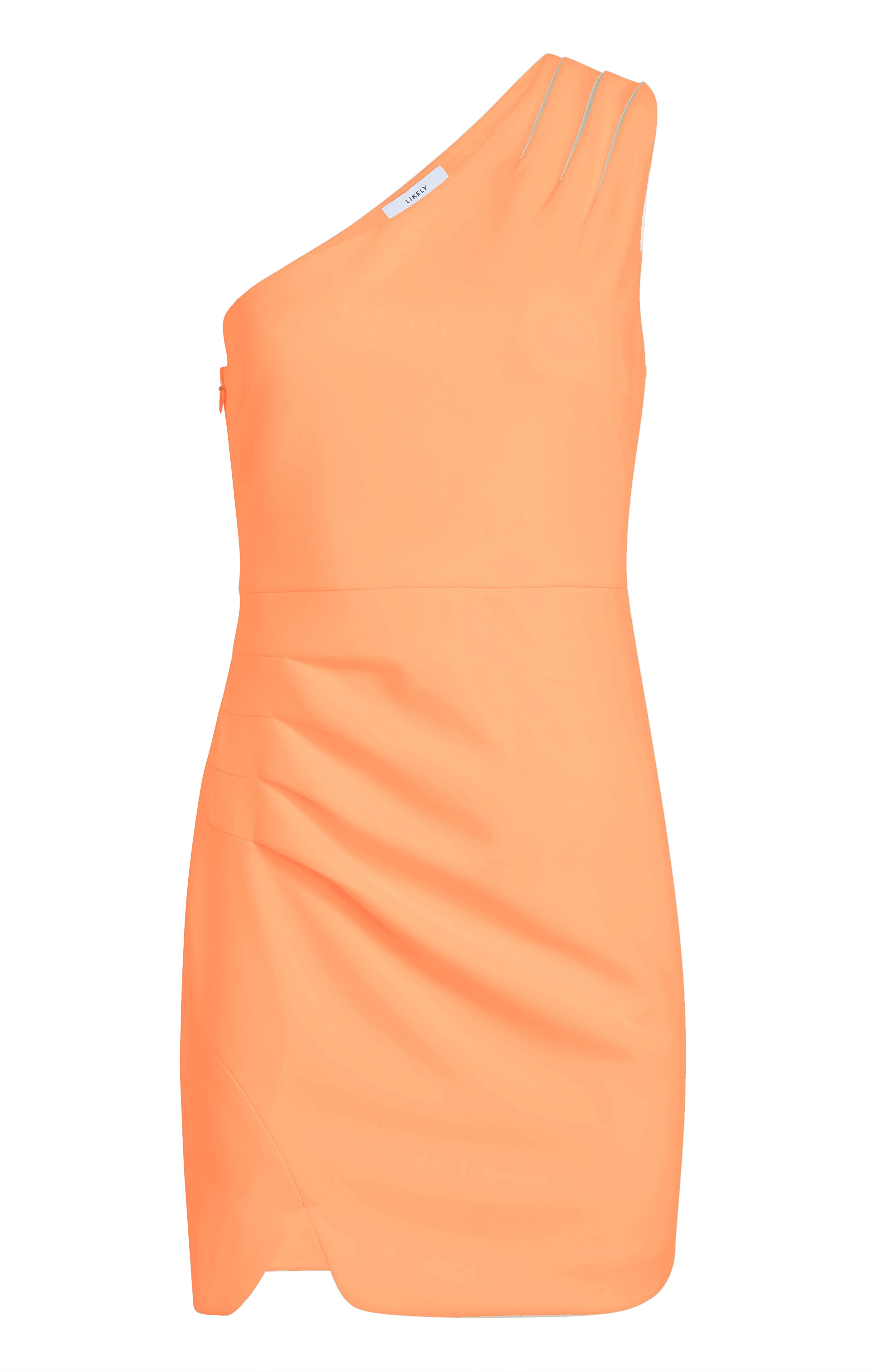 likely orange dress Likely Packard One Shoulder Dress Size 4 Orange Ginger Event Formal Party