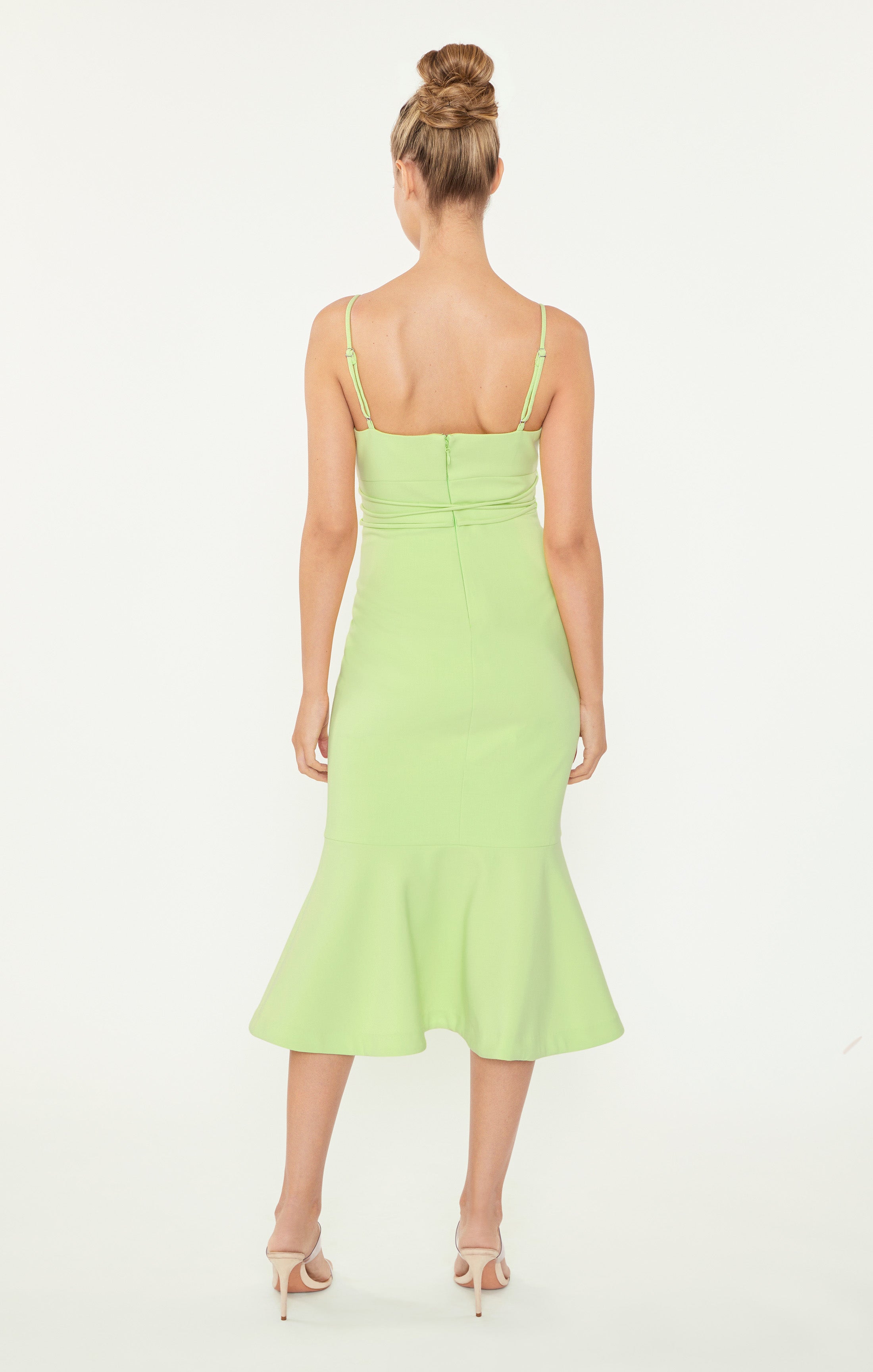 kiki green dress Velvet Kiki Puff Sleeve Dress