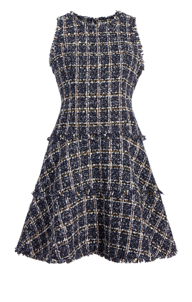 Multi Tweed Jewel Dress