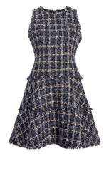 Multi Tweed Jewel Dress